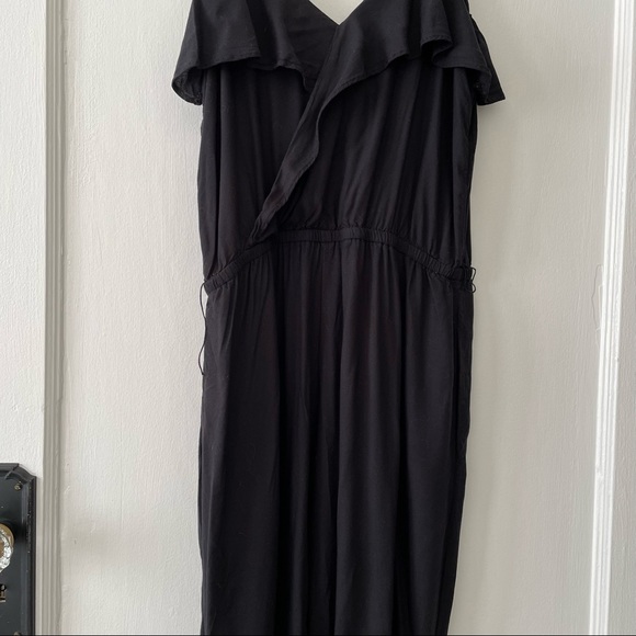 American Eagle Black Ruffle Jogger Jumpsuit - Picture 13 of 16